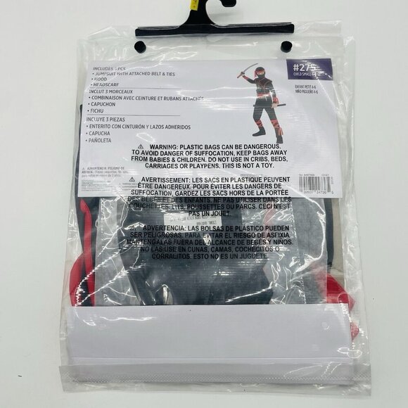 Shadow Ninja Youth Boys Size Small 4-6 Halloween Dress Up Costume in Black 465 - Picture 5 of 7
